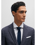  BOSS Mens Hutson Genius Patterned Slim Fit Suit Dark Blue