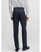  BOSS Mens Hutson Genius Patterned Slim Fit Suit Dark Blue