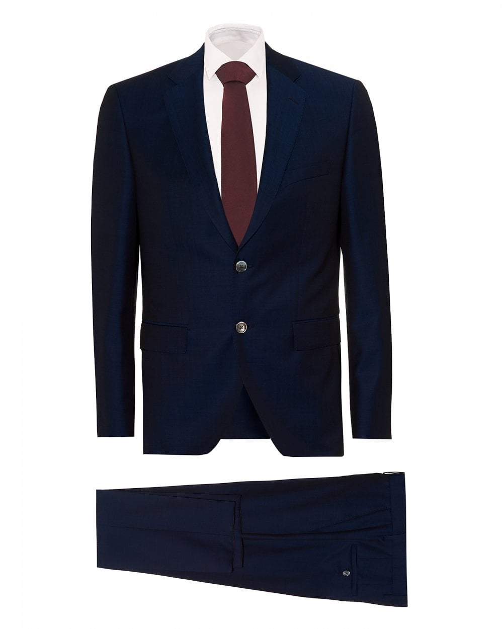  BOSS Mens Juston Lenon1 Regular Fit Two Button Blue Suit
