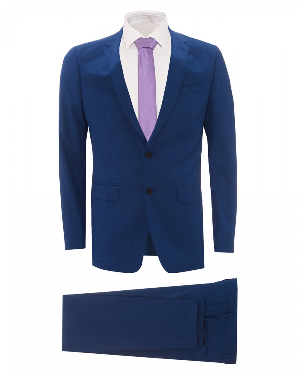  BOSS Mens Novan6/Ben2 Blue Slim Fit Wool Suit