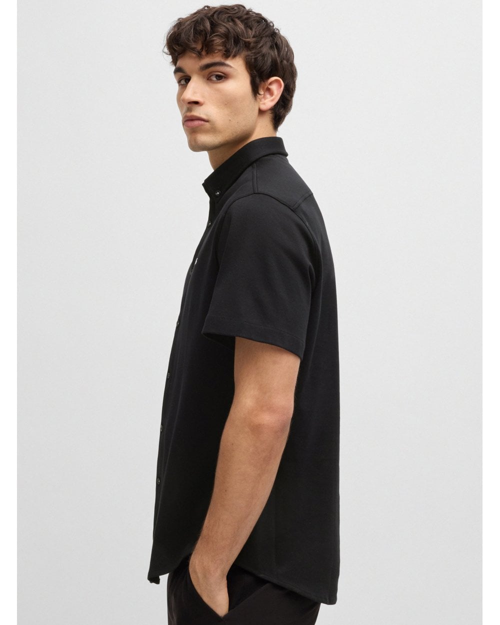  BOSS Mens Style B Motion Short Sleeve Shirt Black