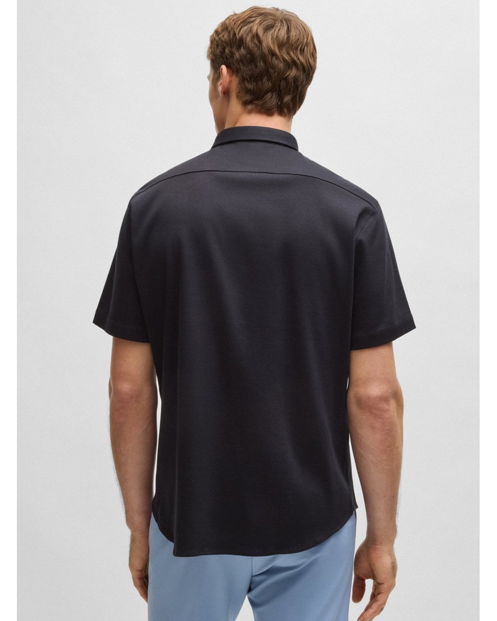  BOSS Mens Style B Motion Short Sleeve Shirt Dark Blue