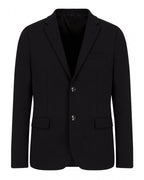  Emporio Armani Mens Stitched Single Breasted Jacket Black