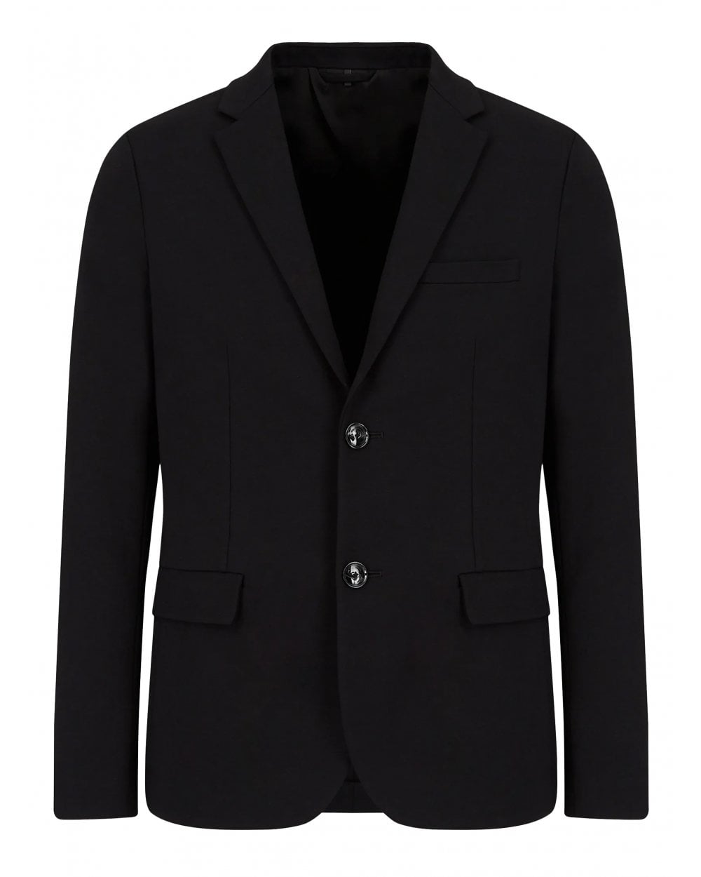  Emporio Armani Mens Stitched Single Breasted Jacket Black