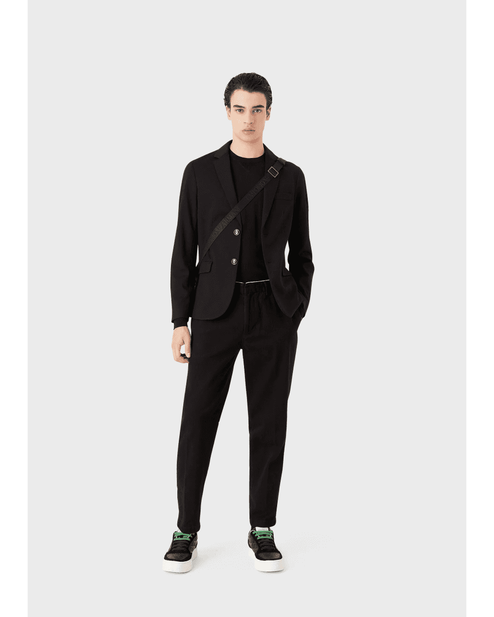  Emporio Armani Mens Stitched Single Breasted Jacket Black