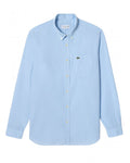  Lacoste Mens Gingham Small Check Poplin Shirt Blue/White