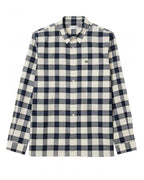  Lacoste Mens Plaid Flannel Shirt Blue/Navy Blue/White