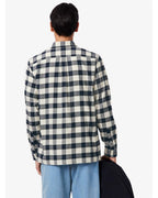  Lacoste Mens Plaid Flannel Shirt Blue/Navy Blue/White