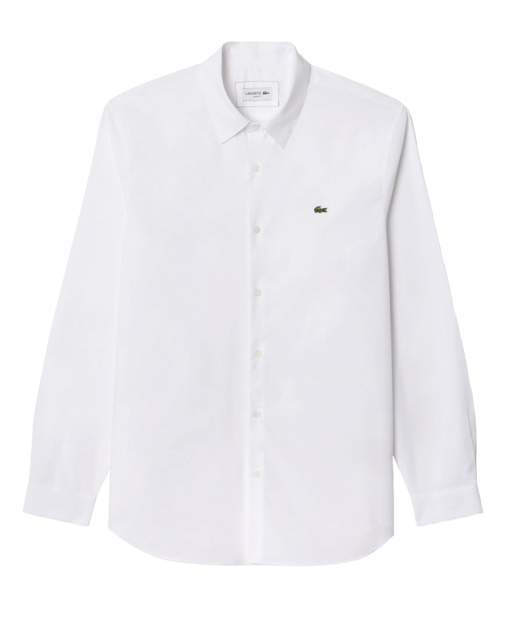  Lacoste Mens Poplin Stretch Shirt White