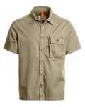  Parajumpers Mens Merv Short Sleeve Pocket Shirt Silver Sage Green