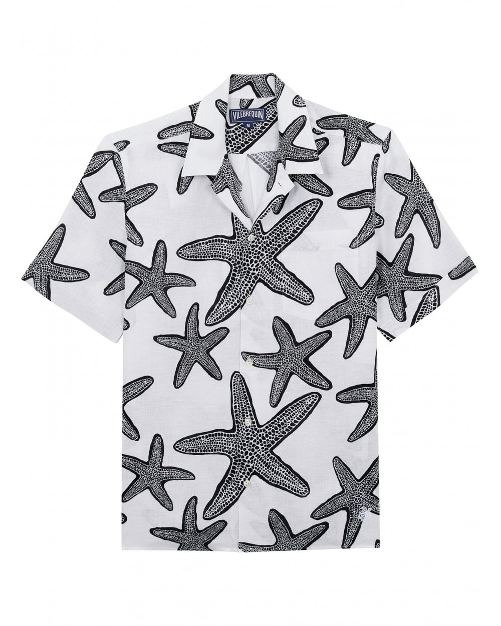  Vilebrequin Mens Charli Starlettes Bowling Shirt White