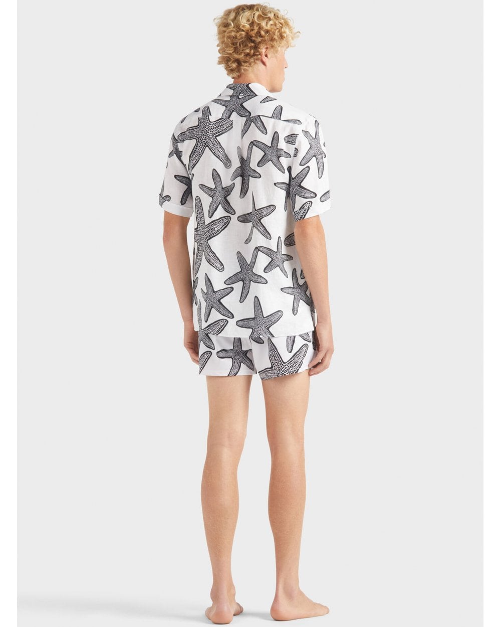  Vilebrequin Mens Charli Starlettes Bowling Shirt White