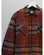  Wax London Mens Whiting Multi Check Overshirt Orange