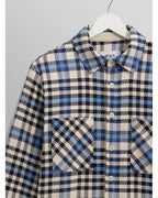  Wax London Mens Whiting Strand Check Overshirt Ecru/Beige