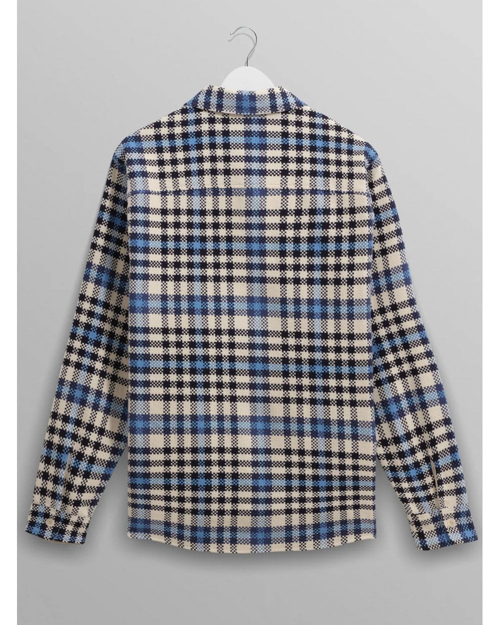  Wax London Mens Whiting Strand Check Overshirt Ecru/Beige