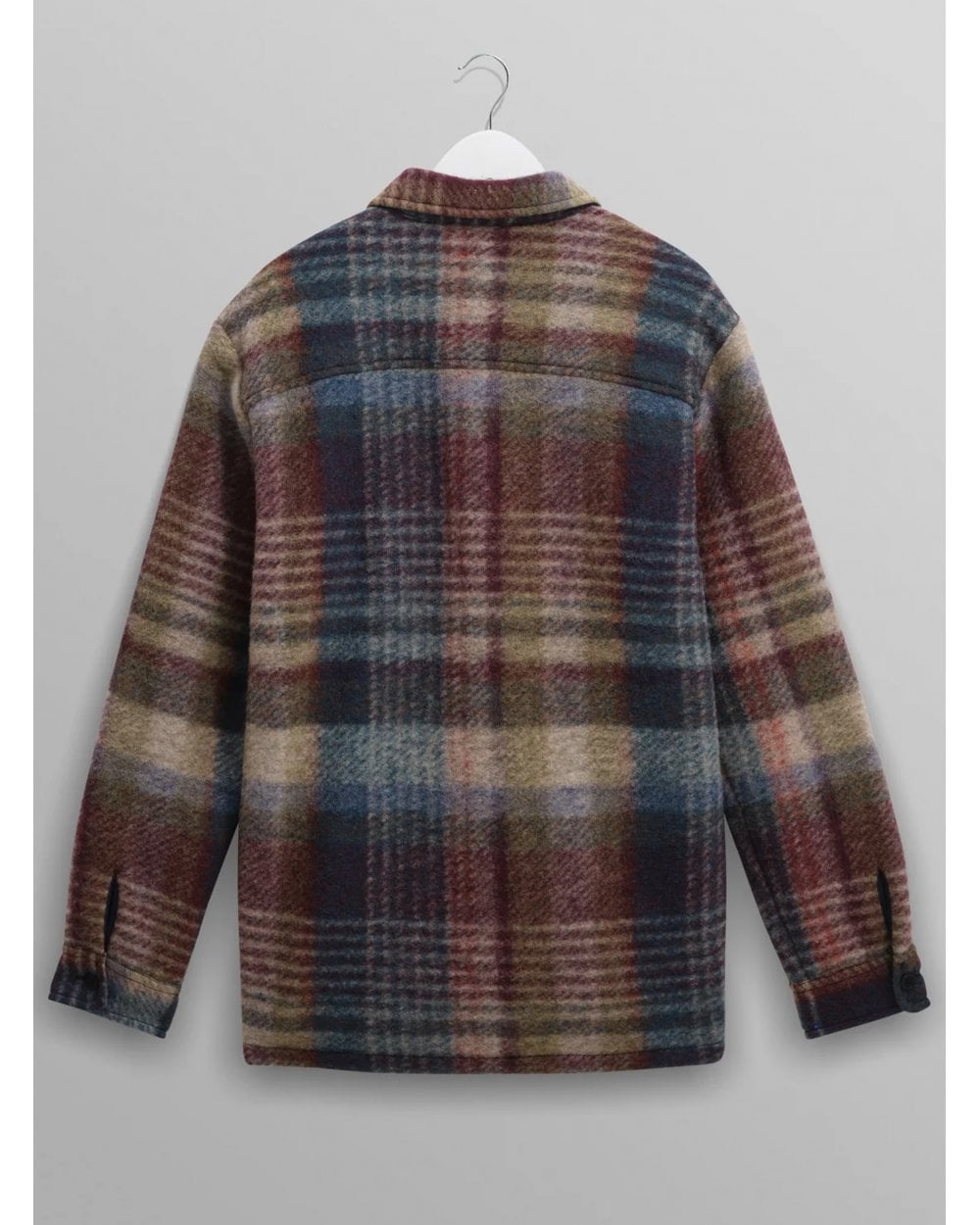  Wax London Mens Whiting Wool Blend Overshirt Blue/Multi